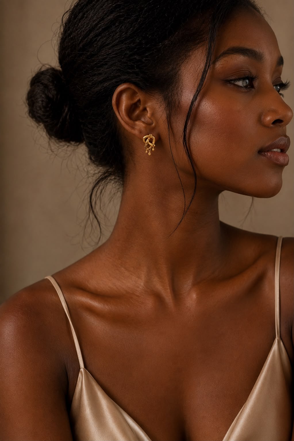Gold Pearl Drop Statement Earrings view 4