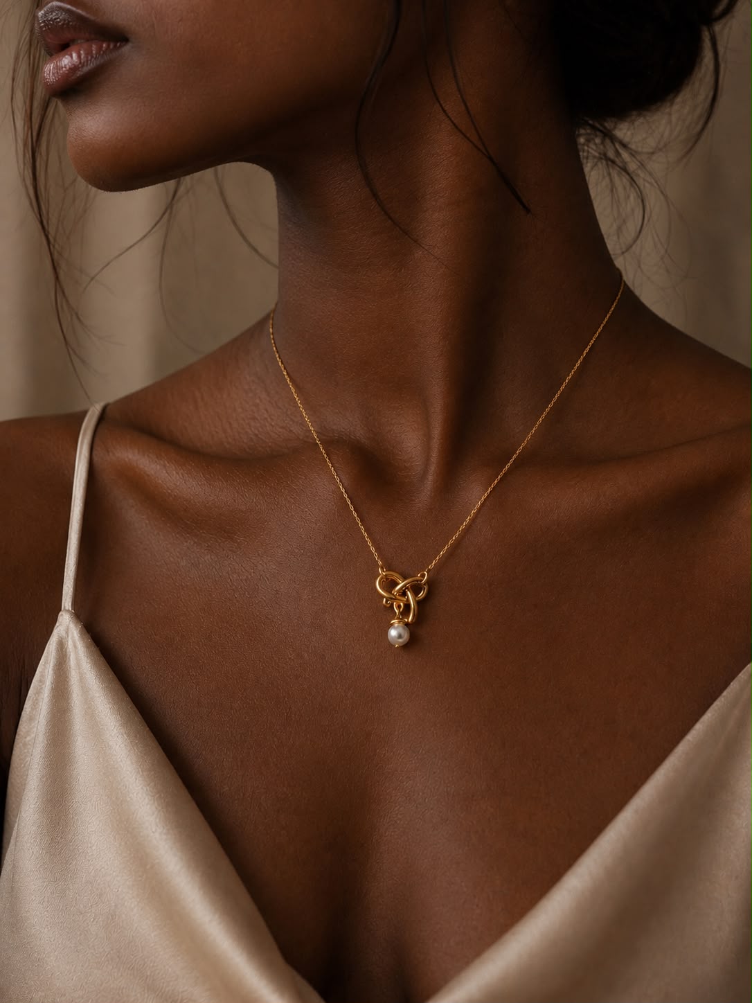 Love Knot Pearl Necklace view 4