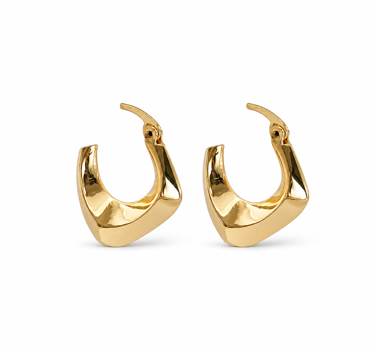 Slim Gold Hoop Earrings view 3