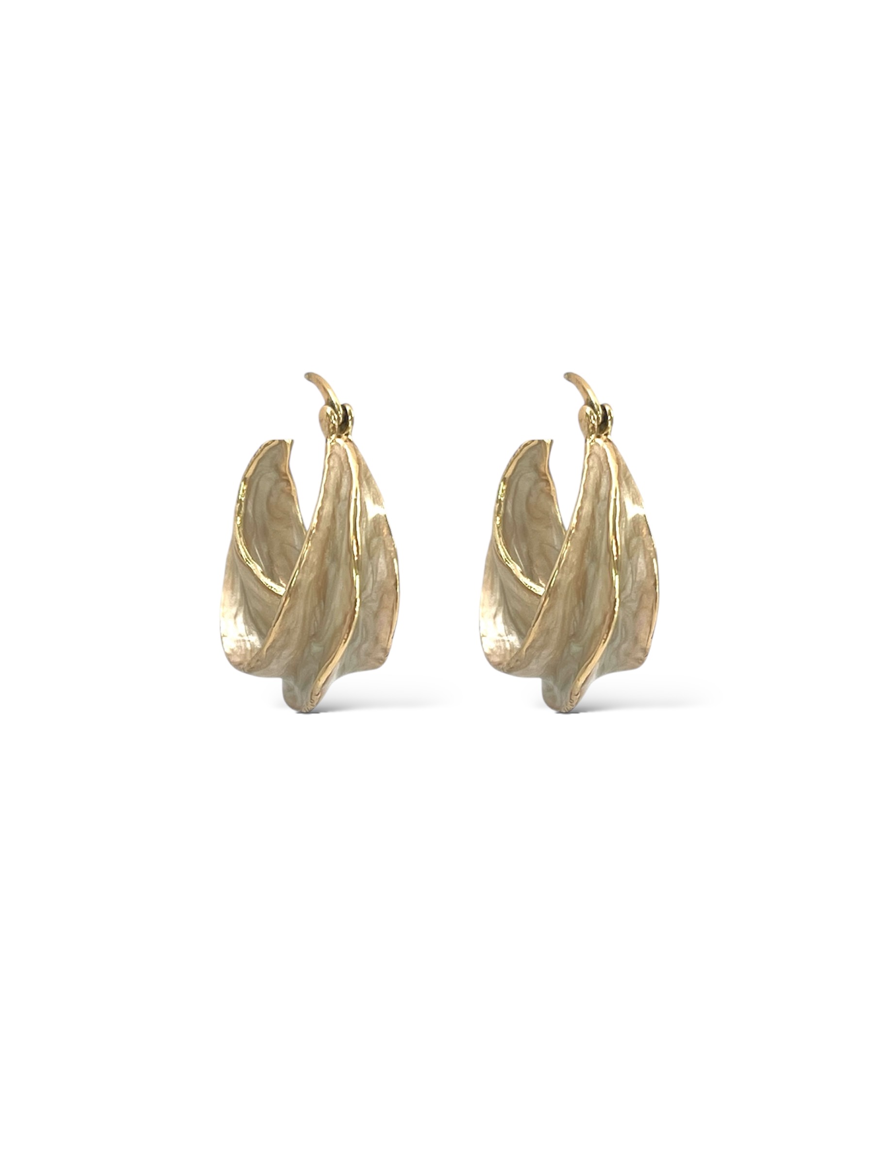 Textured Gold Hoop Earrings view 2